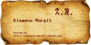 Klemens Margit névjegykártya